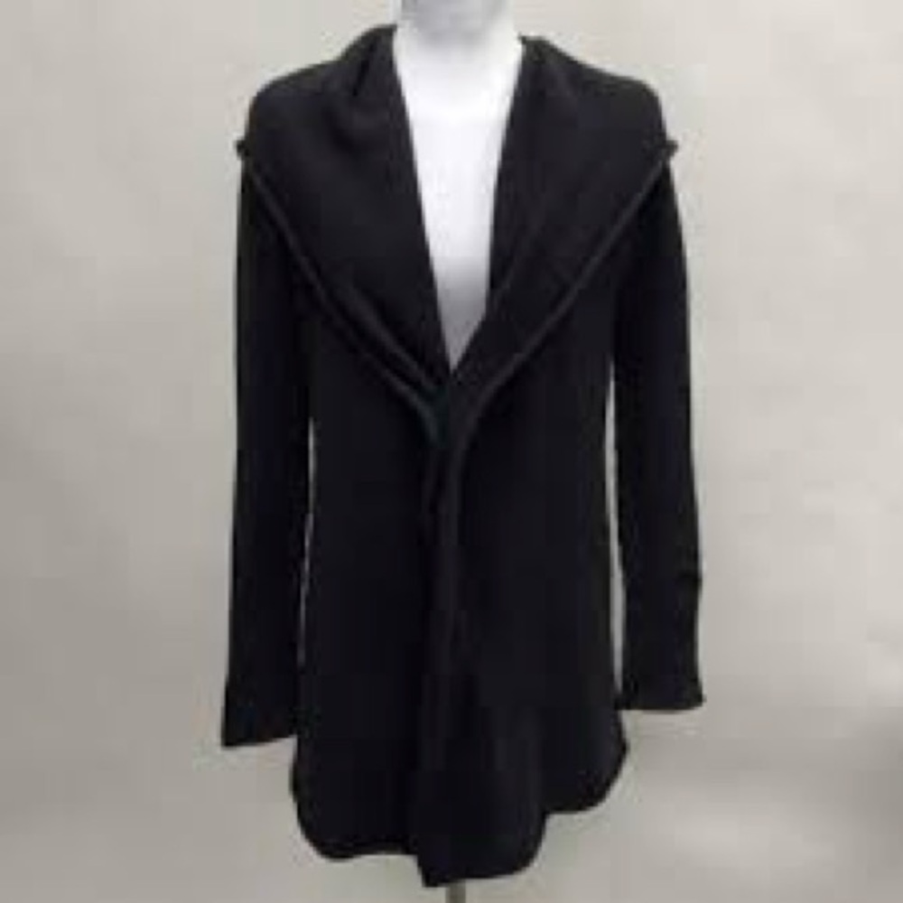 Vince Charcoal Sophie Wool/Yak Hooded Open Cardigan Size Small